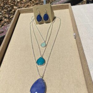 Chloe + Isabel Minaret Three-Row Convertible Necklace and Earring Set
